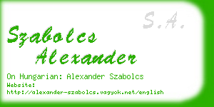 szabolcs alexander business card